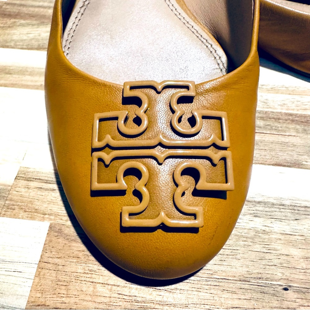 Tory Burch Lowell 2 Ballet Flats Mestico Blonde Leather, Size 9 - Picture 4 of 13
